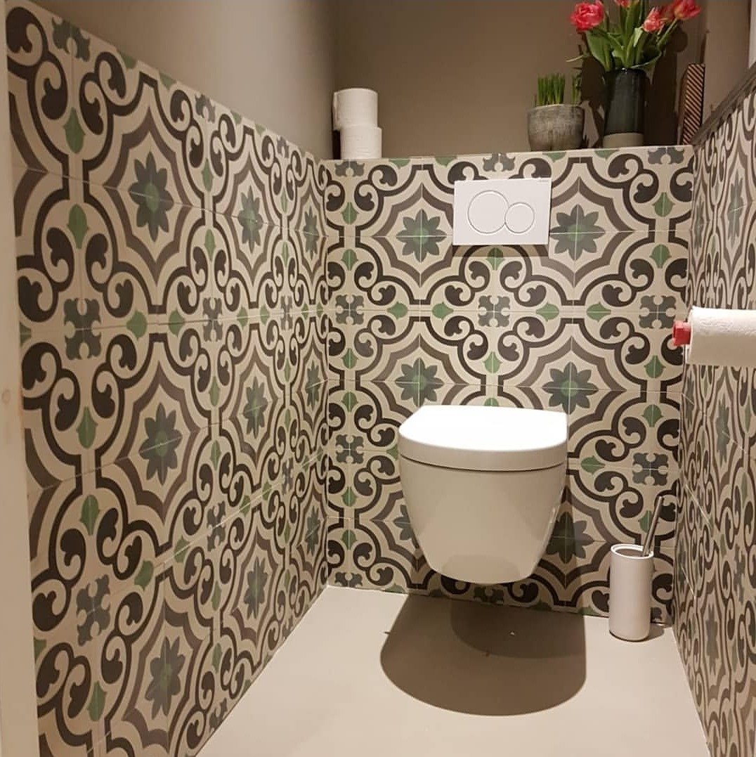 Portugese cementtegels wand toilet AGADIR 01